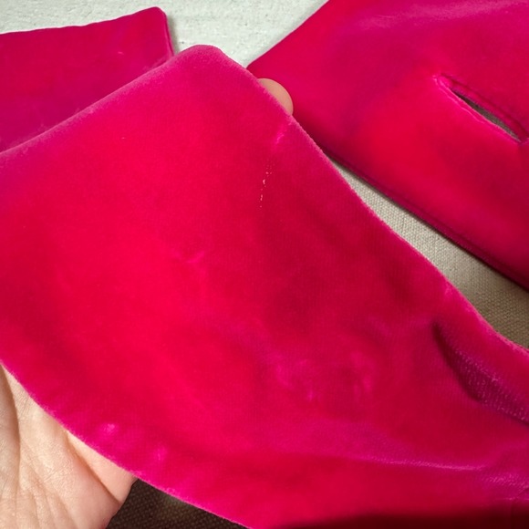 Vintage 60s retro Sport Ease Fashions Hot Pink Velvet Bow Neck swing coat 50s - Picture 10 of 13